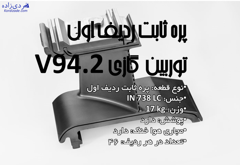 پره ثابت ردیف اول توربین گازی V94.2